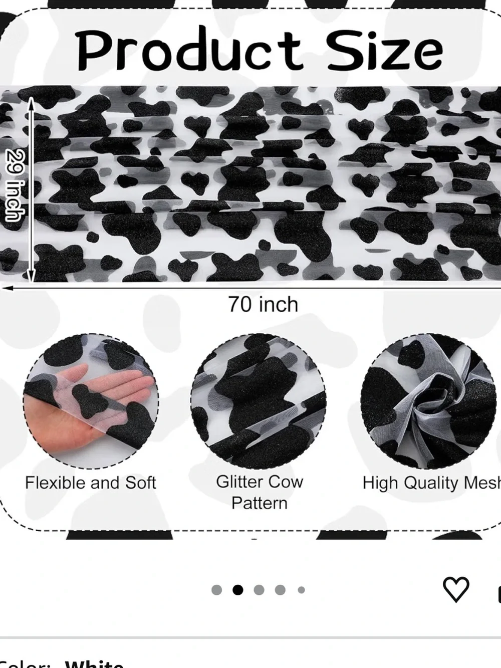 Black and White Cow Print Table Runner - Farmhouse Party Decor